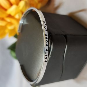 Mantraband bracelet    FAITH HOPE LOVE/ 6.5" wide